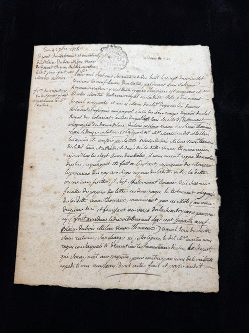 1788 French Notarial Manuscript Amsterdam Paper Watermark – Pre-Revolution Document