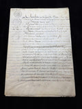 1828 French Royal Notarial Document King Charles X – Property Sale Act – Official Stamps