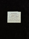 Antique blue paper relic packet of Blessed Anne Catherine Emmerich printed in German Fraktur, Leinenstueckchen, Duelmen 1824