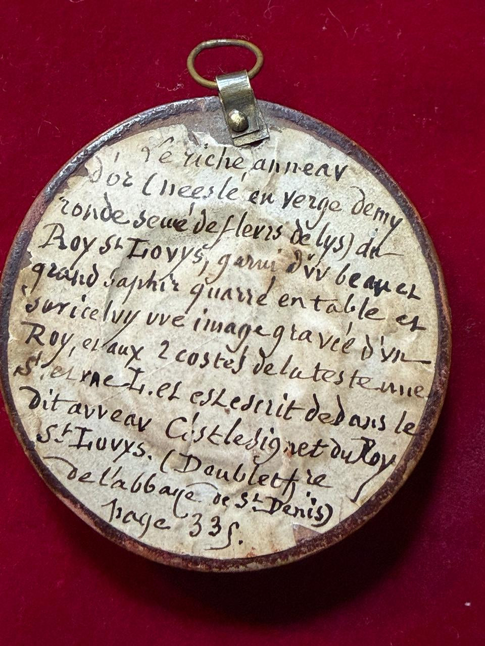 Antiquarian Reliquary Medallion Containing an Early Wax Seal Fragment