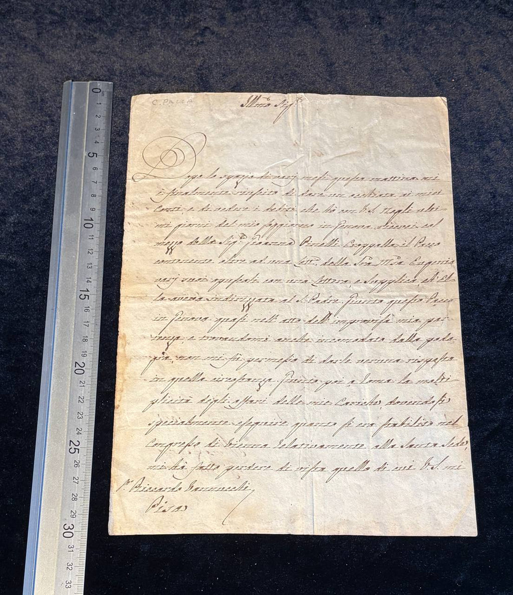 Autograph Letter of Cardinal Bartolomeo Pacca