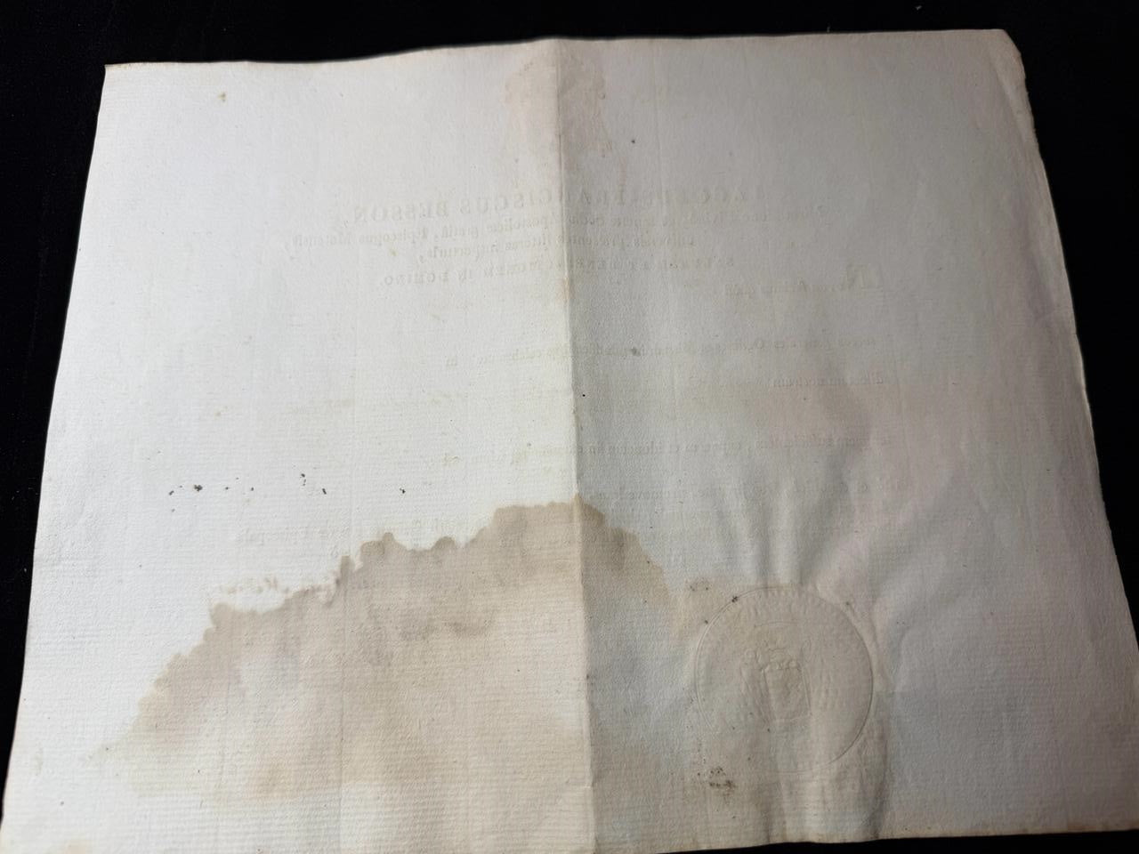 Episcopal Document Signed by Jacobus Franciscus Besson Bishop of Metz