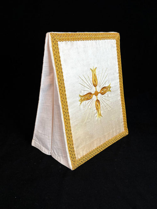 Liturgical burse with gold metallic embroidery