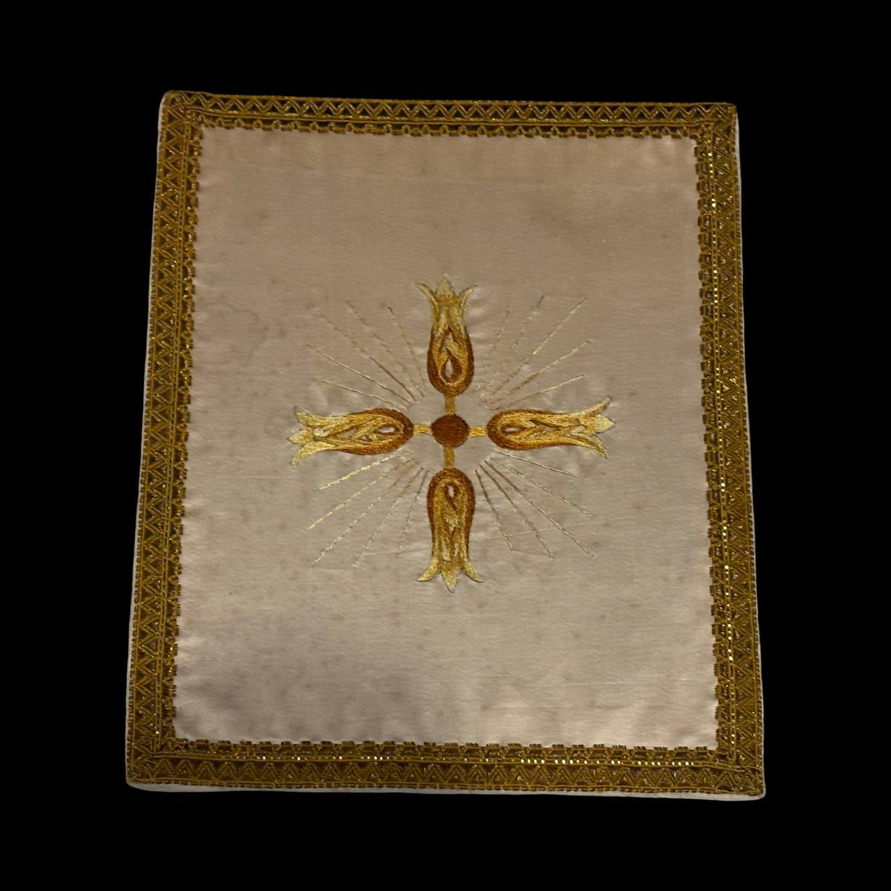 Liturgical burse with gold metallic embroidery