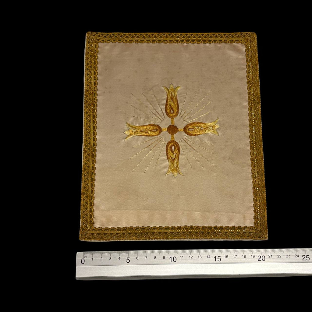 Liturgical burse with gold metallic embroidery
