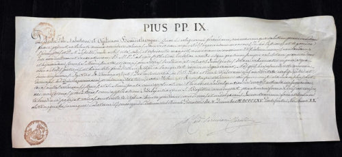 Papal Document Pope Pius IX – 1864 – Latin Ecclesiastical Manuscript
