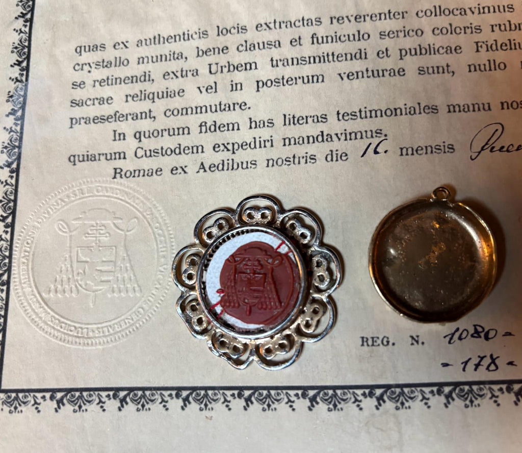 Rare 1st Class Relic of St. Peter Damian + COA, Vatican Sealed 4cm Theca