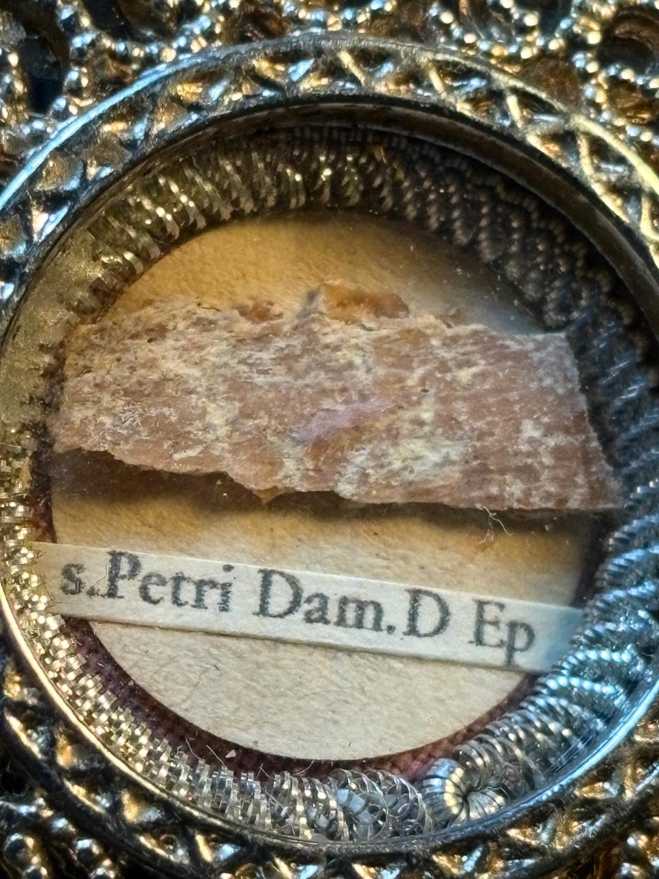 Rare 1st Class Relic of St. Peter Damian + COA, Vatican Sealed 4cm Theca