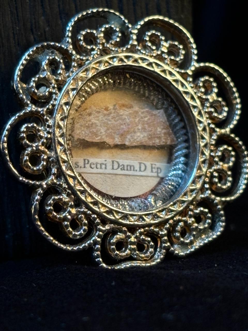Rare 1st Class Relic of St. Peter Damian + COA, Vatican Sealed 4cm Theca