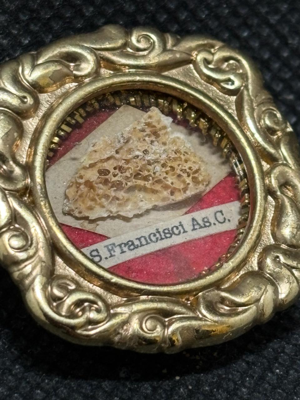 St Francis of Assisi Reliquary w/ COA 1889 Sealed Theca