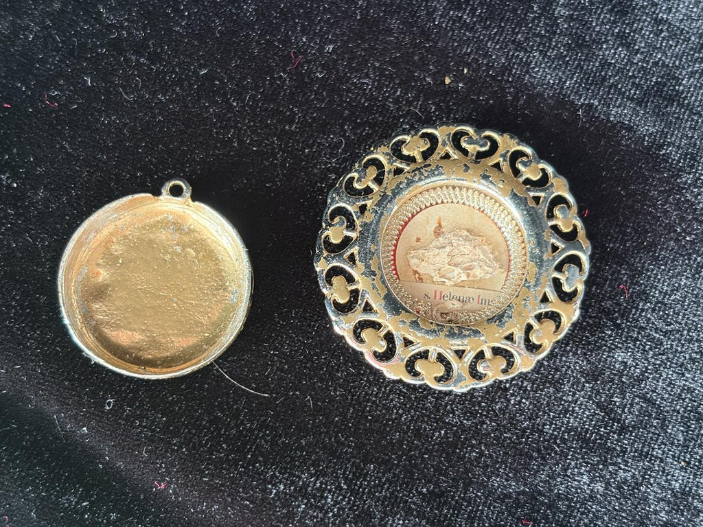 Antique 1889 St. Helena Devotional Medallion + Original Bishop Authentication Document