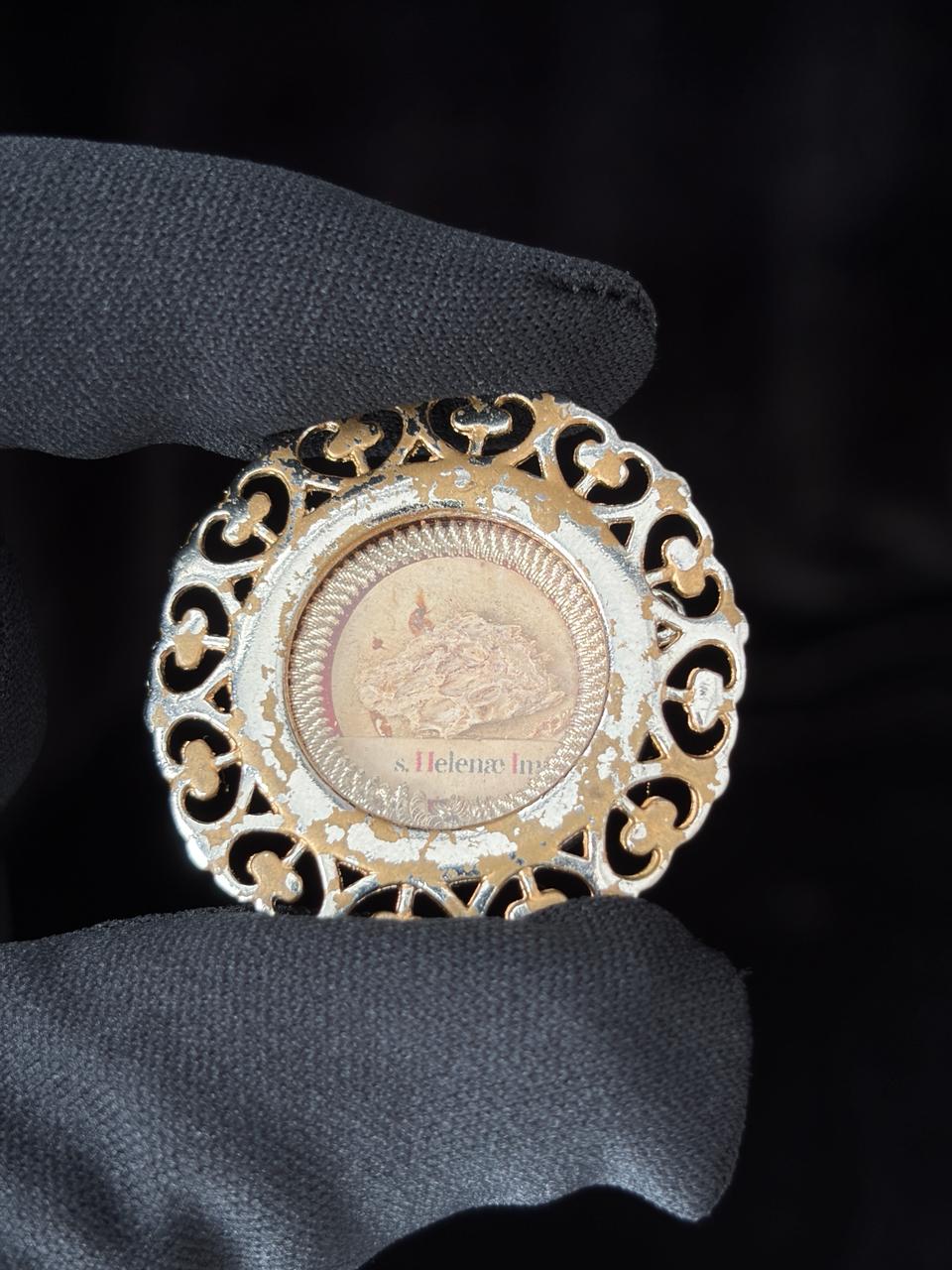 Antique 1889 St. Helena Devotional Medallion + Original Bishop Authentication Document