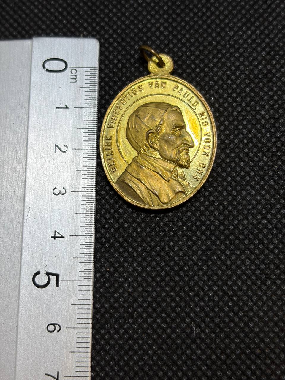 Vintage Saint Vincent de Paul & Miraculous Medal | Double-Sided Catholic Devotional Medalf