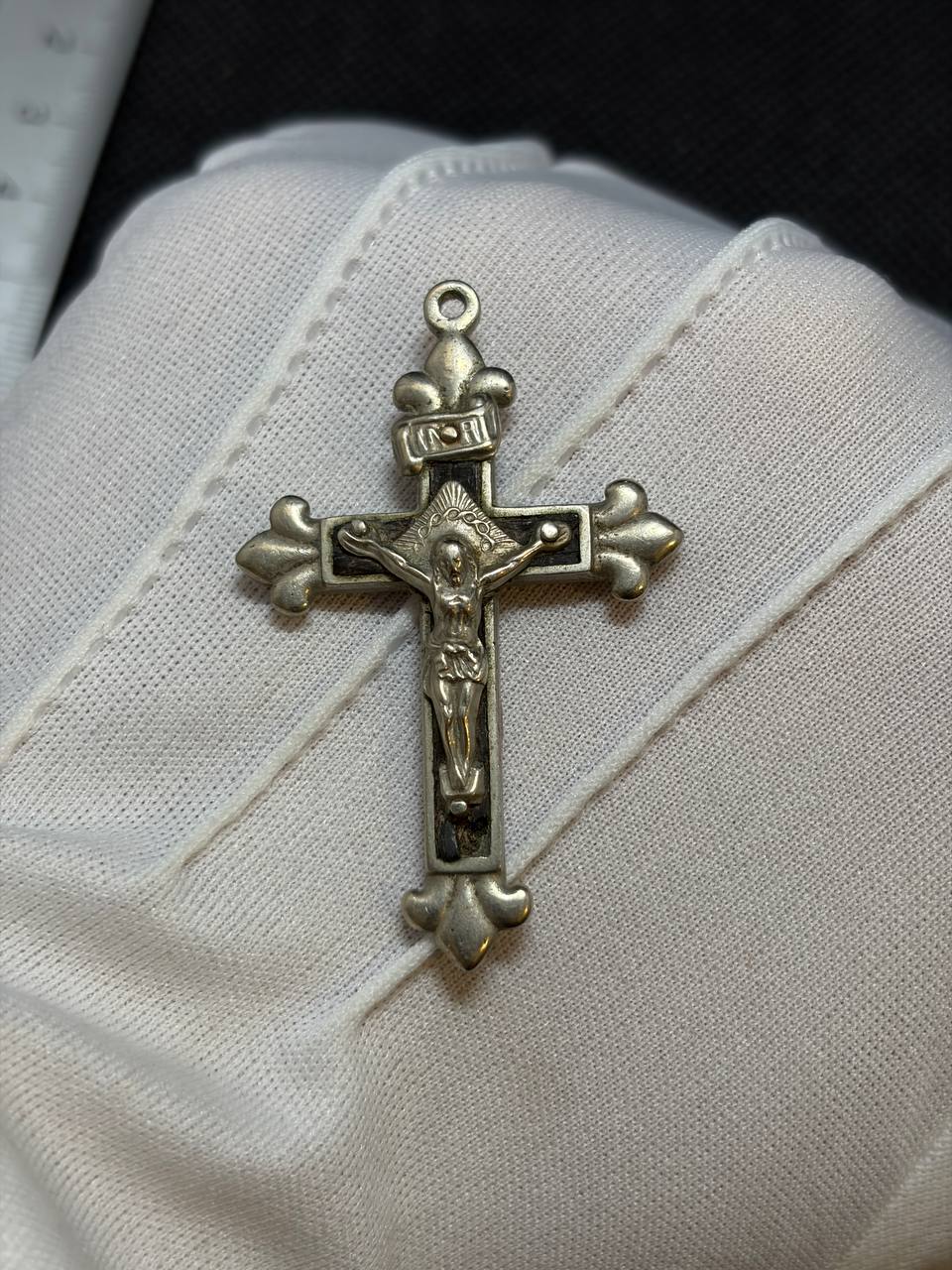 Vintage Catholic Crucifix Pendant with INRI – Large 5 cm Cross with Christ
