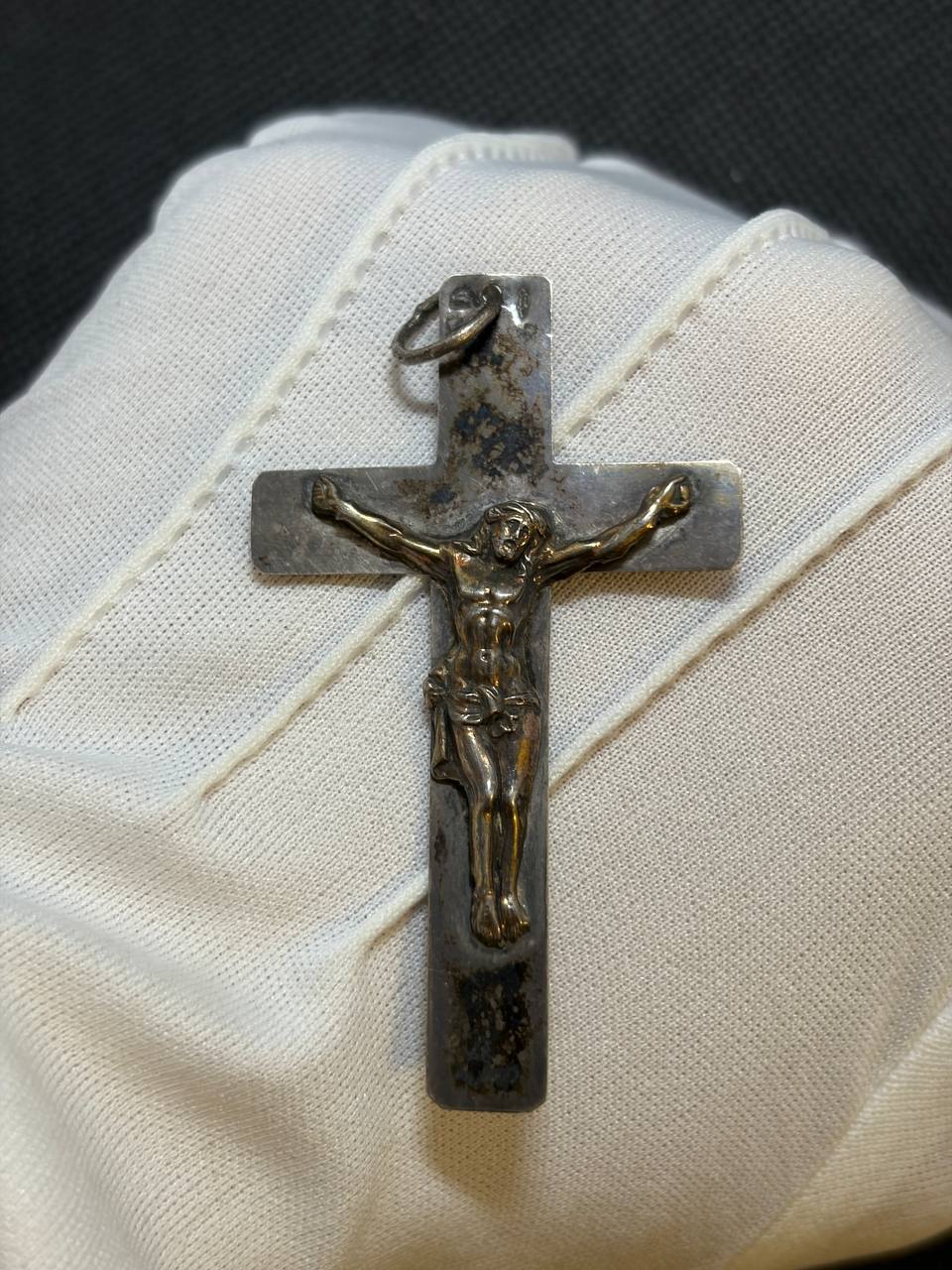 Vintage Catholic Crucifix Pendant – Corpus Christi Cross, 6 cm