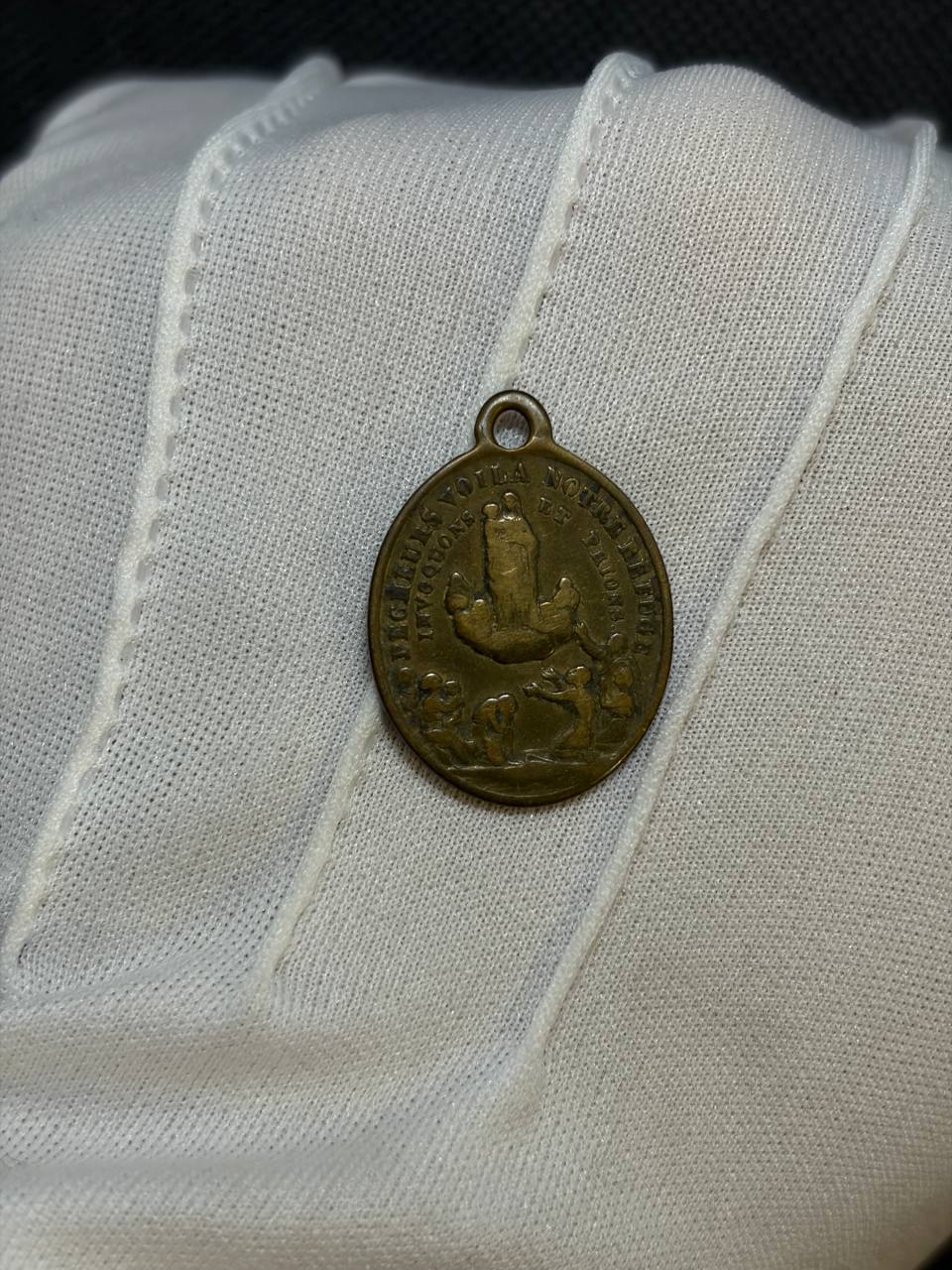 Antique Our Lady of the Pillar Medal – Virgen del Pilar, Zaragoza – Vintage Catholic Devotional Medal