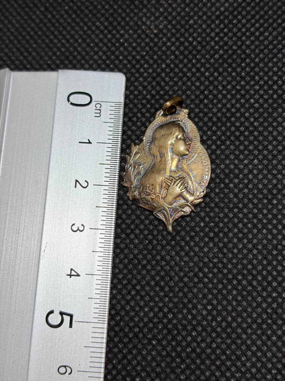 Virgin Mary Medal – Art Nouveau Catholic Devotional Pendant