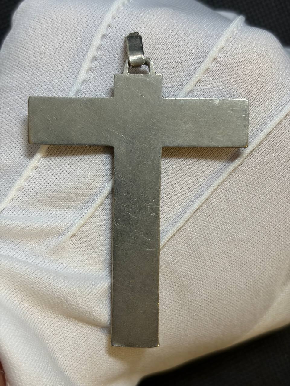 Catholic Crucifix Pendant – Large Silver-Tone Cross