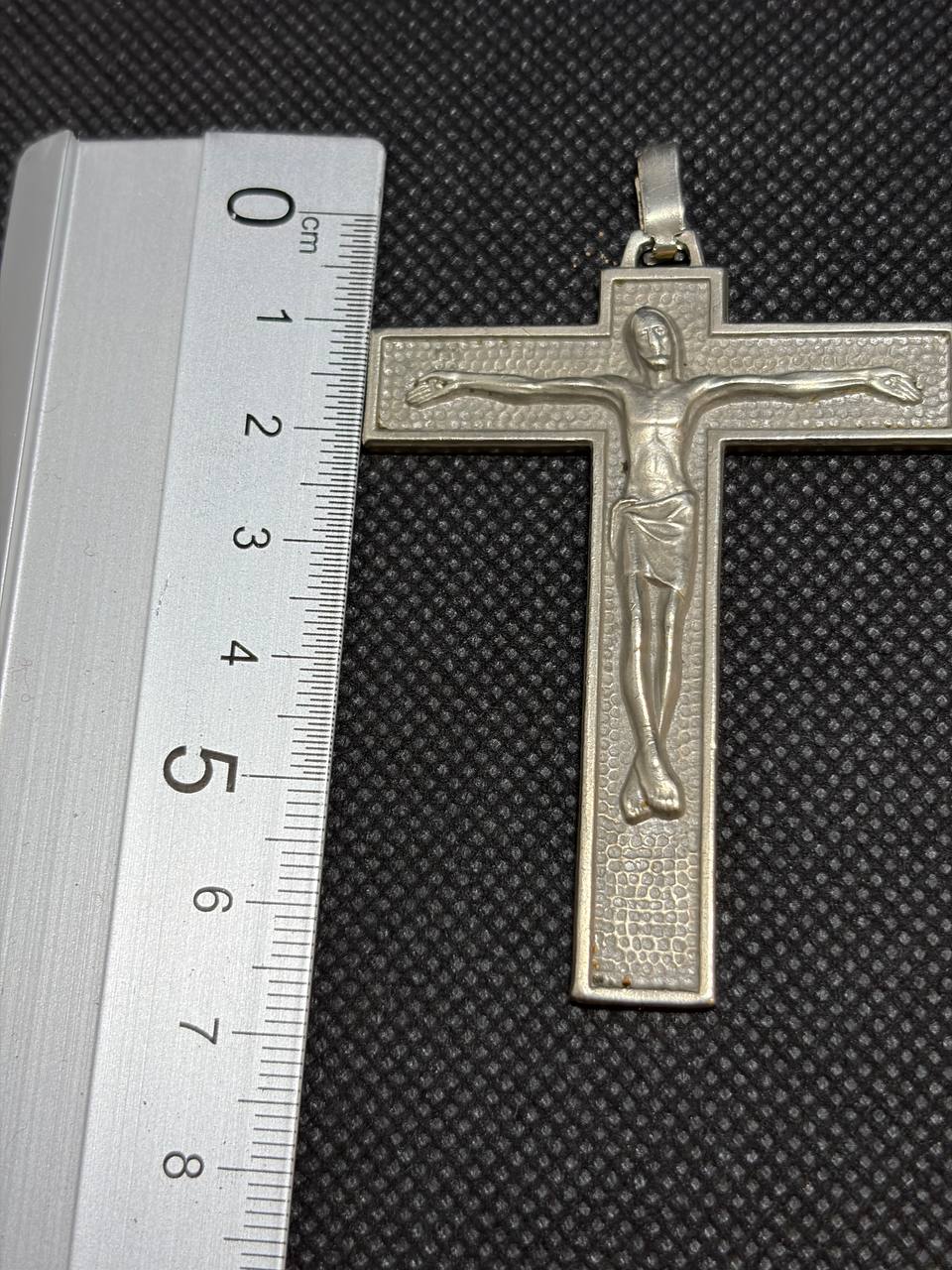 Catholic Crucifix Pendant – Large Silver-Tone Cross