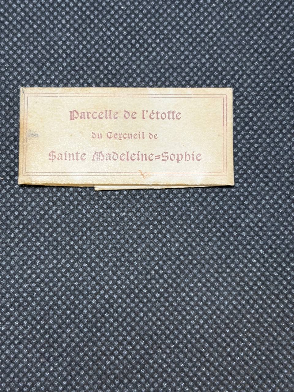 Saint Madeleine-Sophie Barat Relic – Ex Cloth of Her Coffin | Antique Catholic Relic