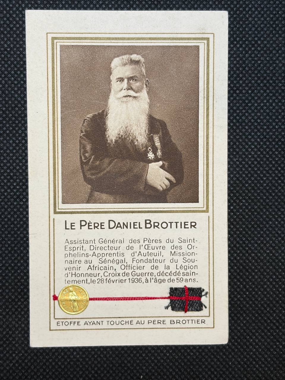 Relic Collection of Blessed Daniel Brottier – French Holy Cards & Prayer Booklet