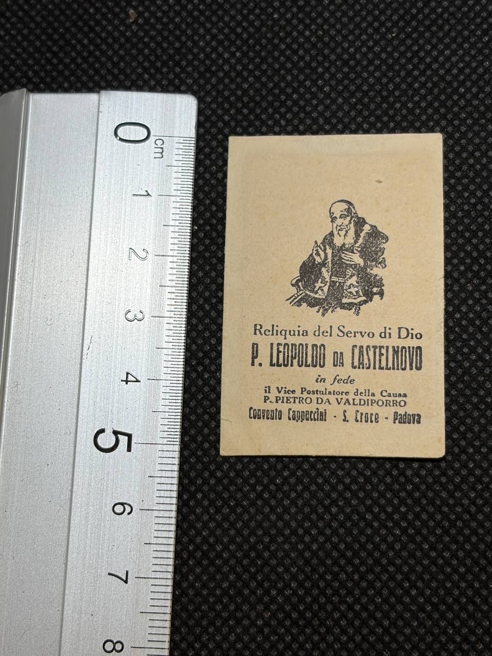 Saint Leopold Mandic Relic Card – P. Leopoldo da Castelnuovo | Vintage Catholic Relic