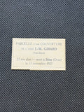 Rare Relic Card with Textile Fragment of Abbé J.-M. Girard – France, 1921