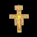 Antique Byzantine-Style Crucifix Cross with Christ & Saints – Religious Devotional Icon, 9 cm
