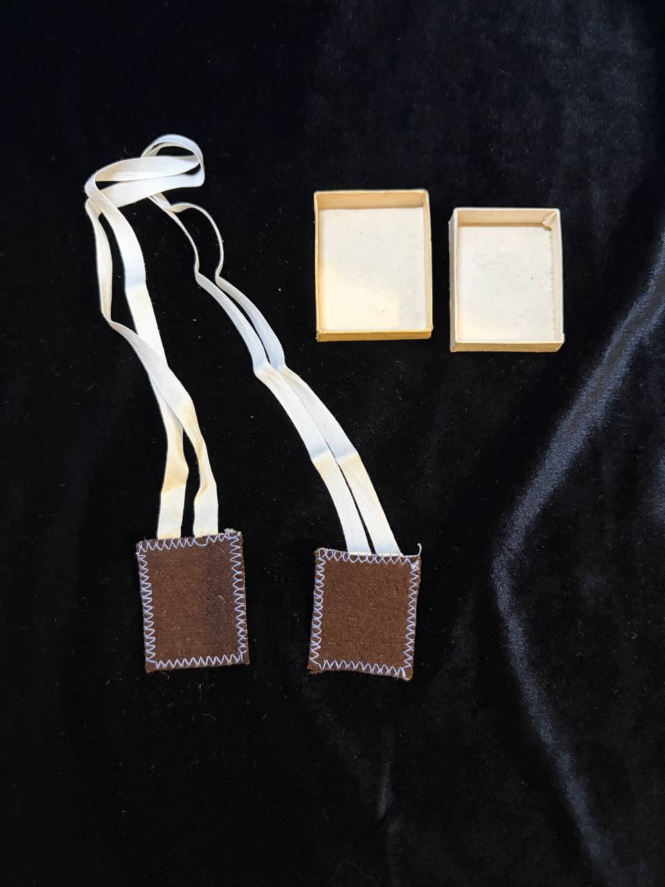 Vintage Catholic Devotional Scapular with Sacred Image – Antique Religious Devotional Item