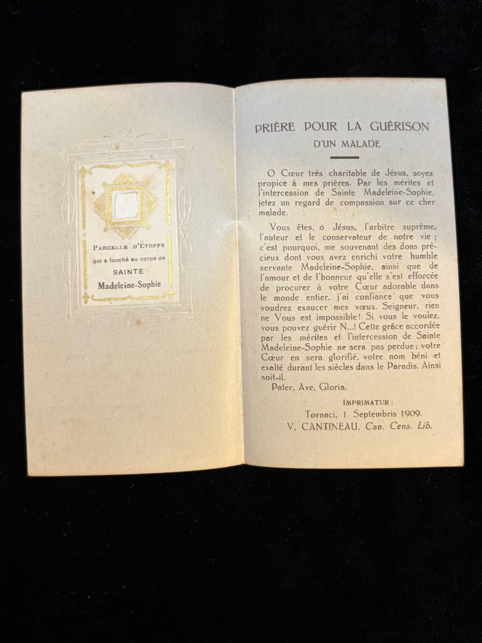 Rare 1909 Relic of Blessed Madeleine-Sophie Barat | Touch Relic & Antique Devotional Card
