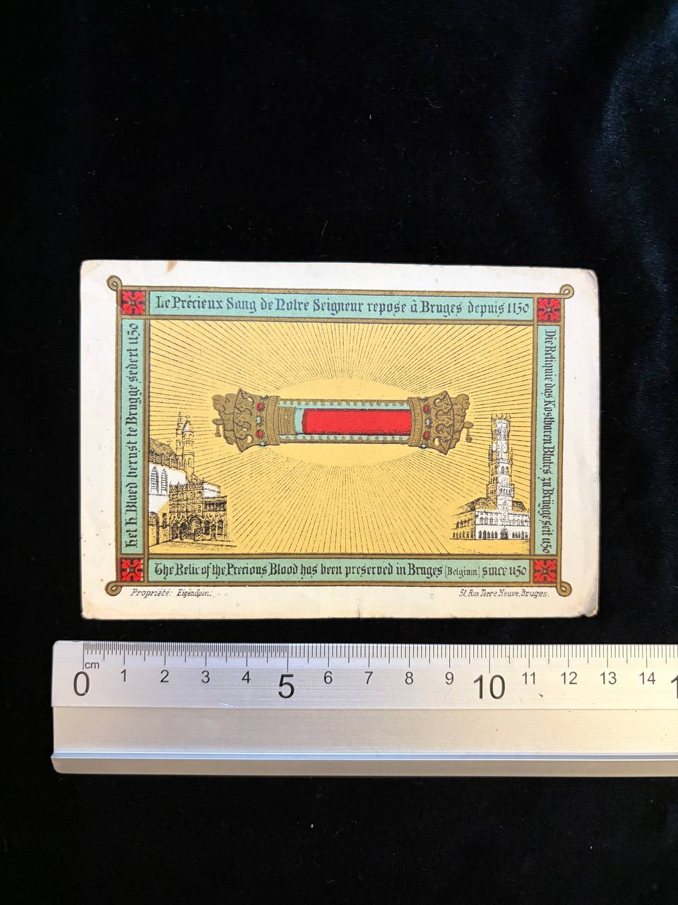 Antique Catholic Devotional Card – Precious Blood of Christ, Bruges, Belgium, 1922