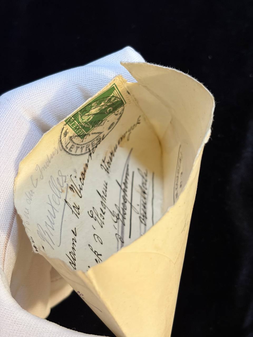 Antique Carmelite Devotional Envelope with Handwritten Inscription – Sister Marie Louise