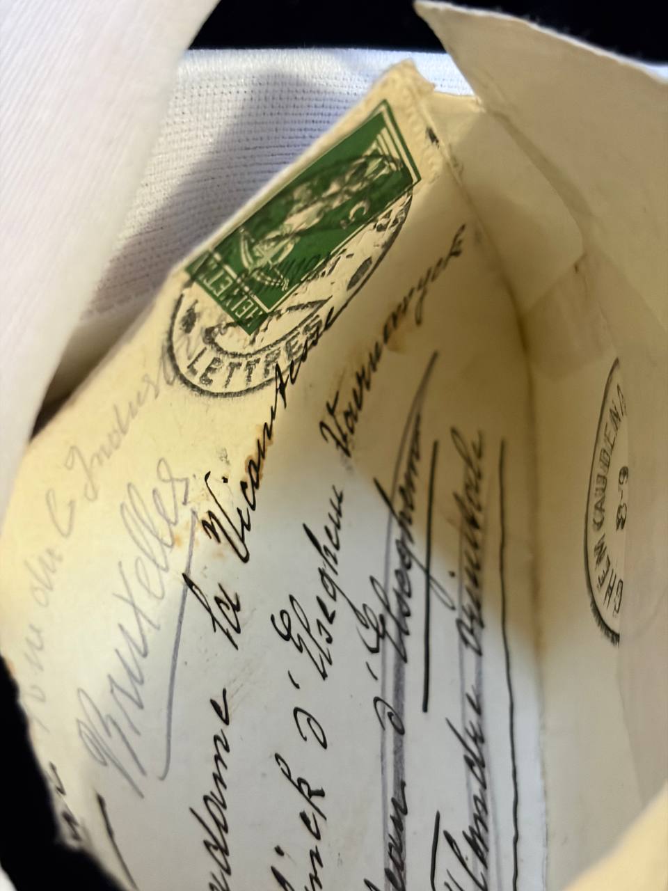 Antique Carmelite Devotional Envelope with Handwritten Inscription – Sister Marie Louise