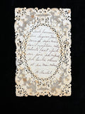 Antique French Lace Holy Card – Handwritten Prayer of Saint Jane Frances de Chantal