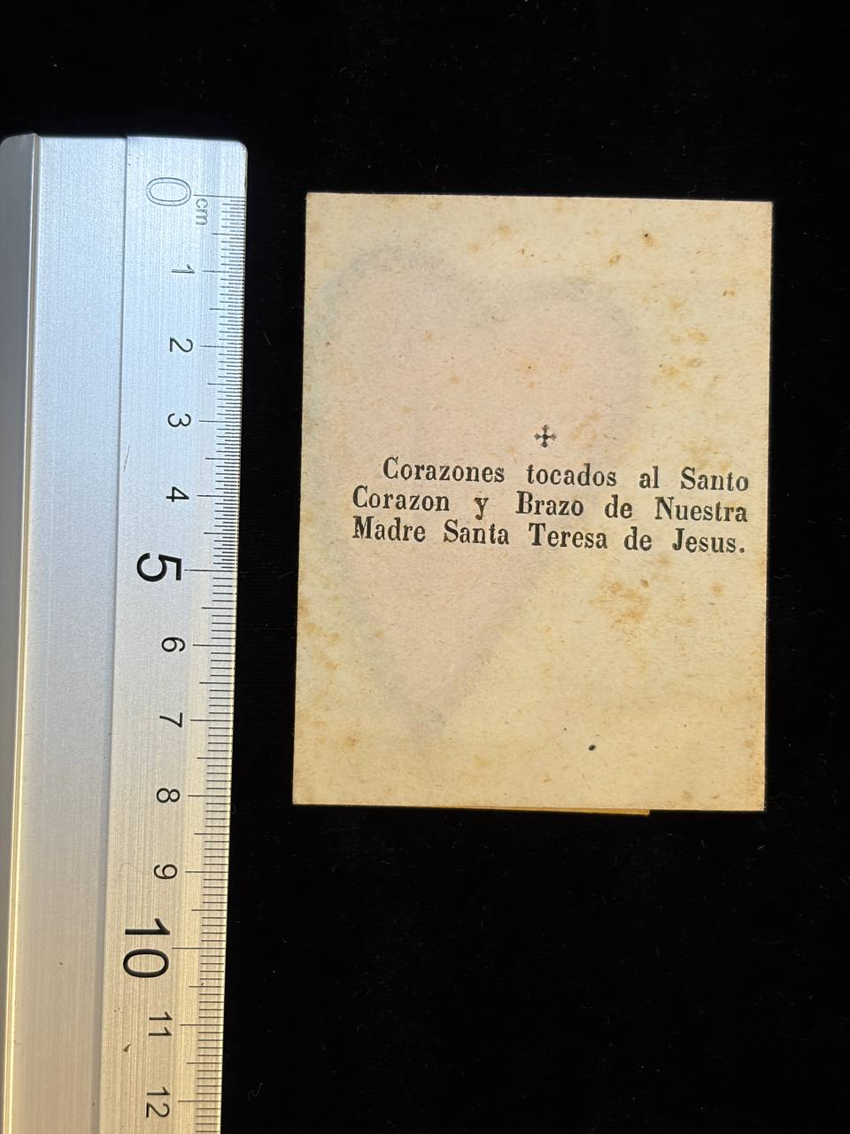 Antique Catholic Relic – Textile Devotional Relic Touched to the Sacred Heart and Arm of Saint Teresa of Jesus