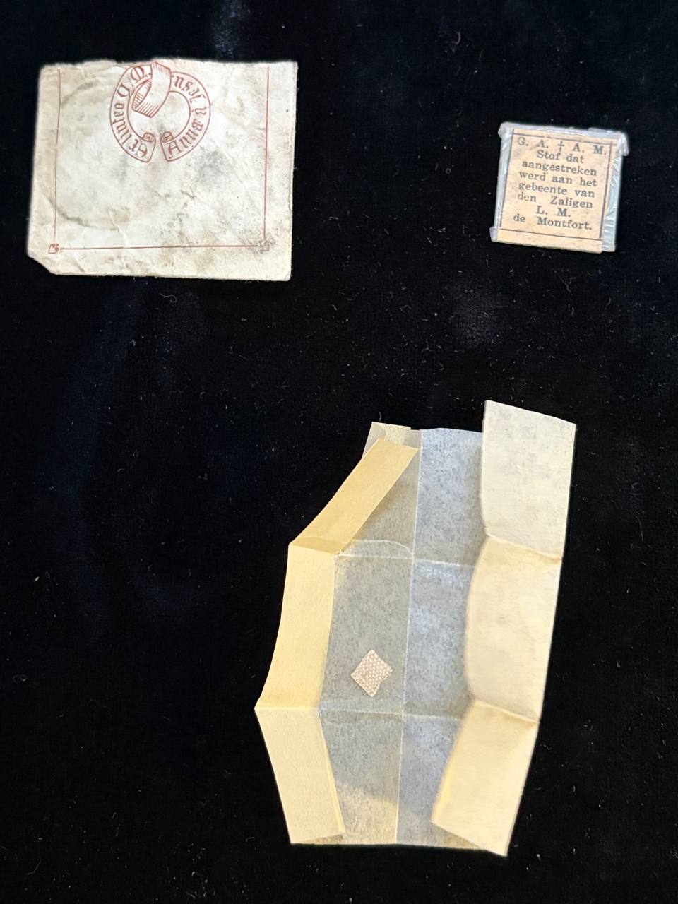Blessed Louis-Marie de Montfort Relic – Cloth Touched to His Bones | Antique Sealed Relic Packet