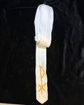 Catholic Liturgical Stole – White Linen with Hand-Embroidered Chi-Rho | 3.2 m