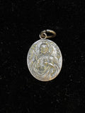 Vintage Our Lady of Mount Carmel Scapular Medal – Sacred Heart of Jesus | Religious Medal