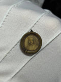 Antique Catholic Reliquary Medal – Religious Sister Portrait & Preserved Relic | Vintage Devotional Pendant