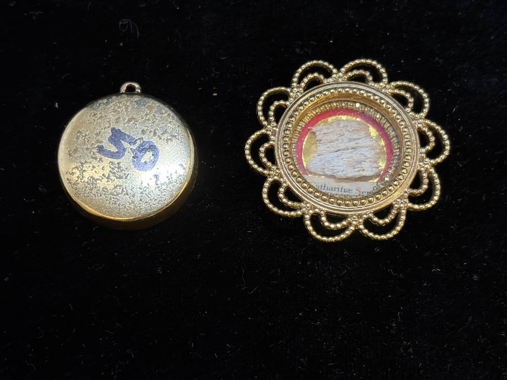 Rare Antique Relic of Saint Catherine of Siena | 19th-Century Reliquary & Episcopal Authentication