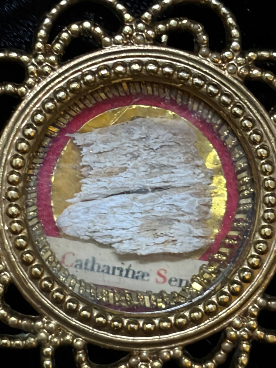 Rare Antique Relic of Saint Catherine of Siena | 19th-Century Reliquary & Episcopal Authentication