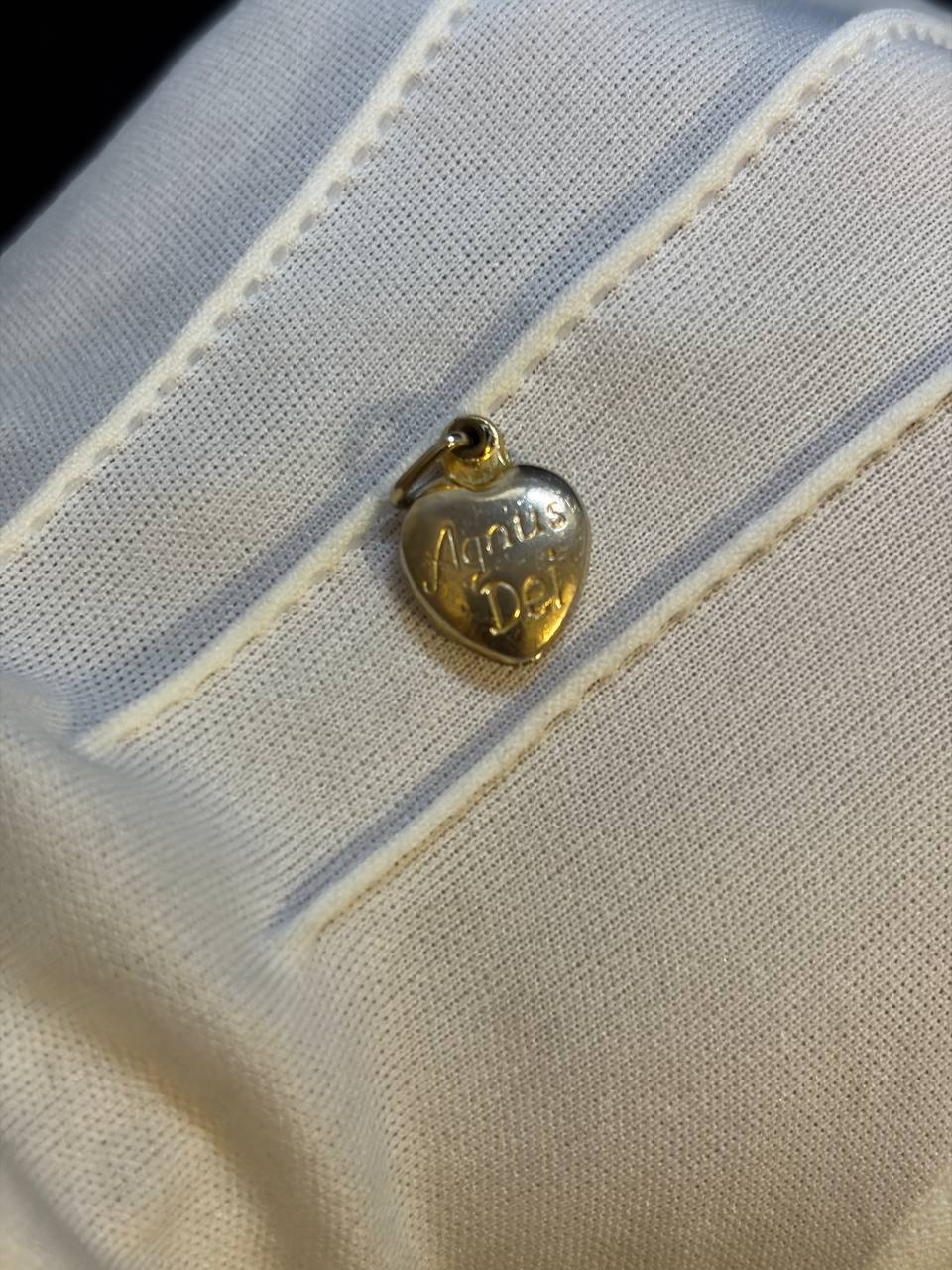 Vintage Agnus Dei Heart Medal | Catholic Devotional Reliquary Pendant