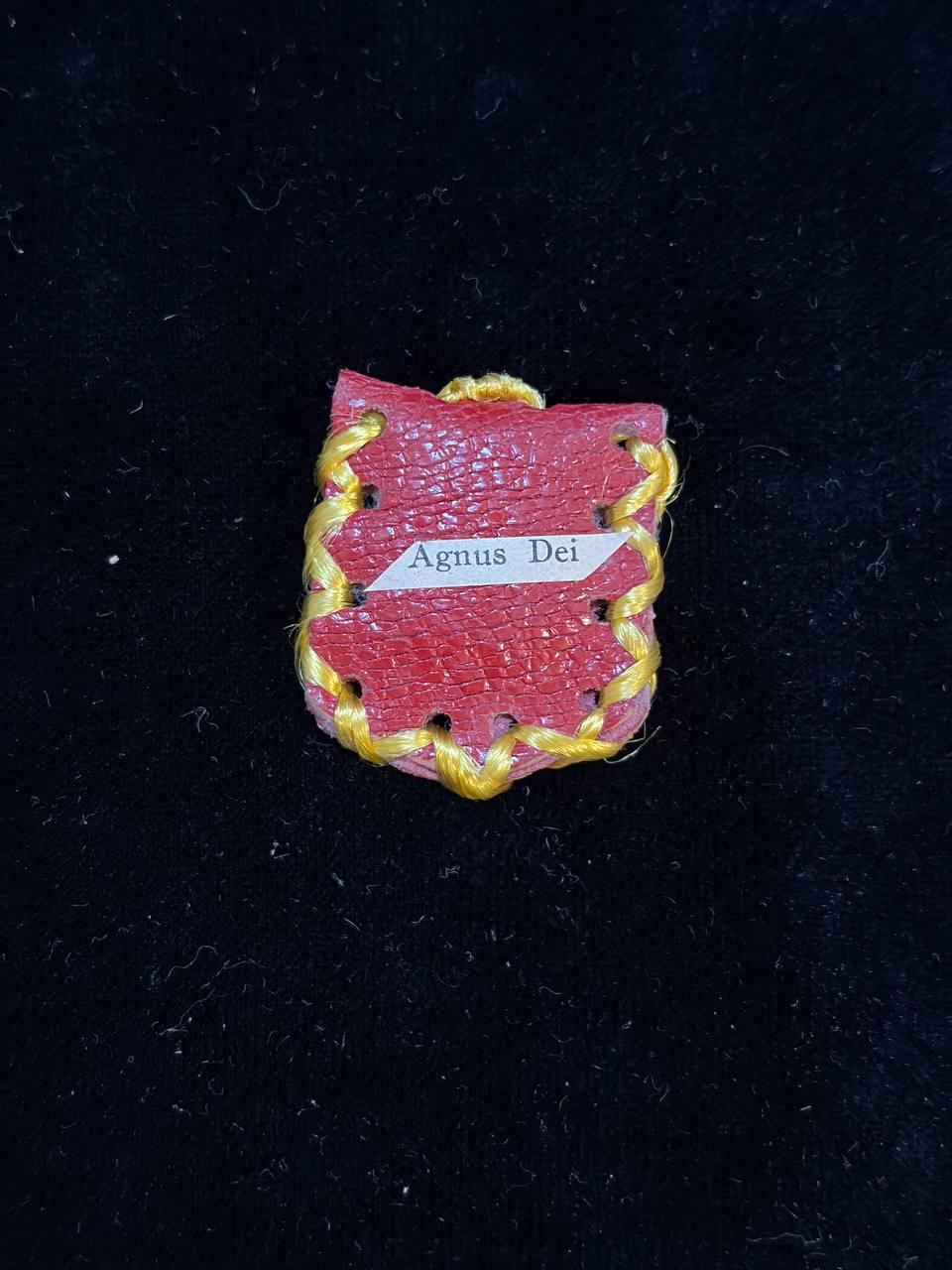 Antique Agnus Dei Devotional Wax Plaque | Hand-Bound Catholic Religious Object