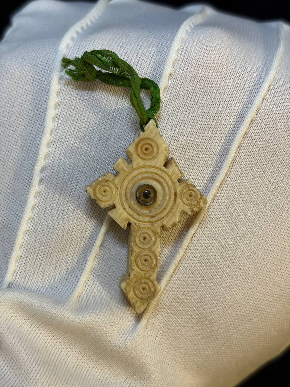 Vintage Ethiopian Orthodox Cross Pendant | Hand-Carved Geometric Devotional Cross
