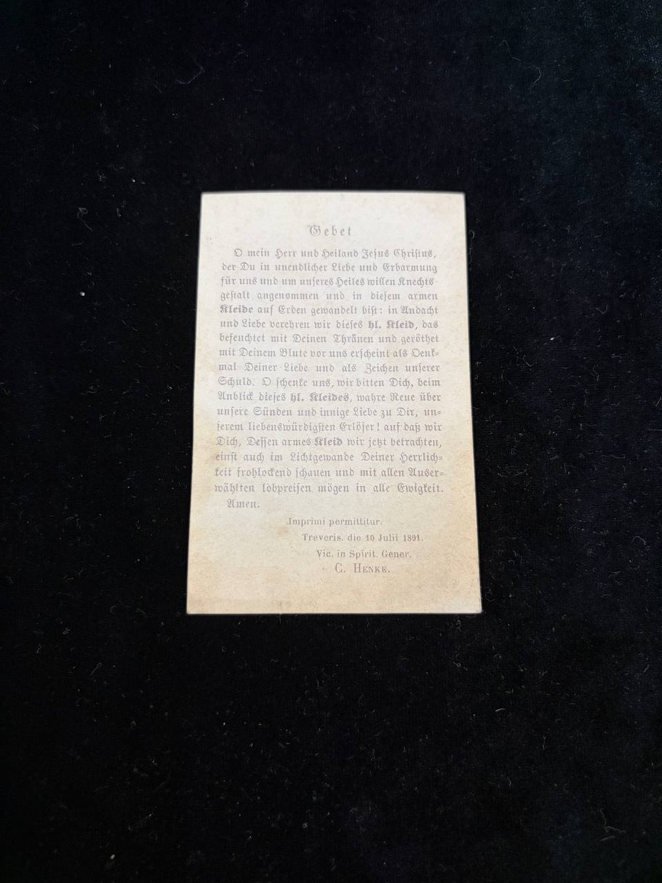 Antique 1891 Holy Robe of Trier Devotional Card | Heilige Rock | Original German Prayer Card
