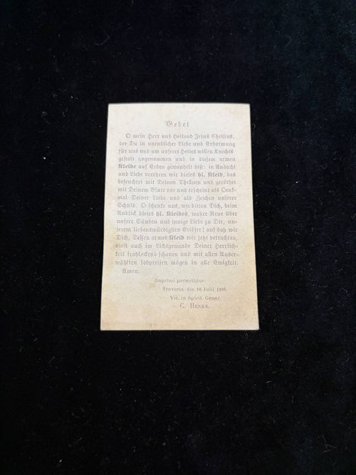 Antique 1891 Holy Robe of Trier Devotional Card | Heilige Rock | Original German Prayer Card