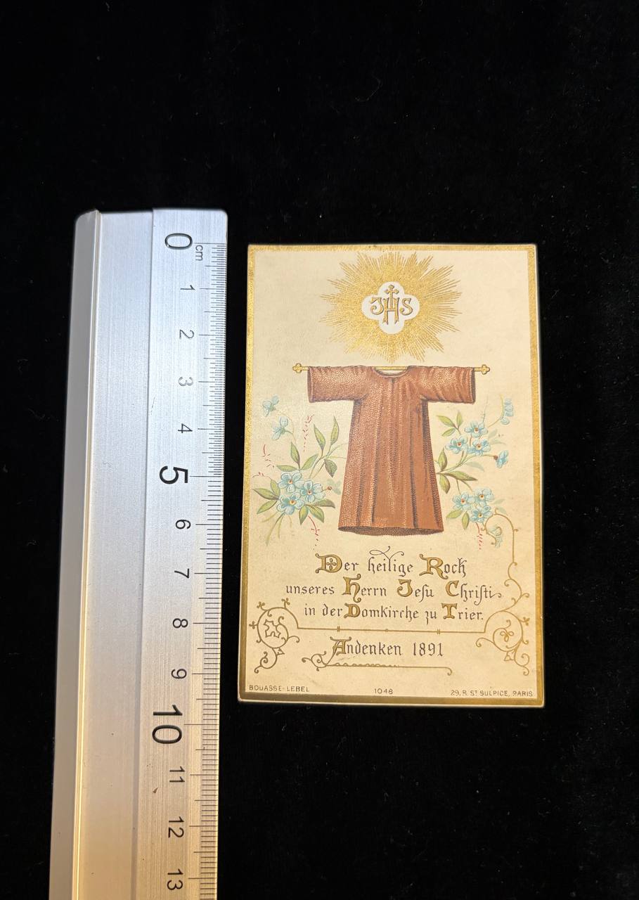 Antique 1891 Holy Robe of Trier Devotional Card | Heilige Rock | Original German Prayer Card