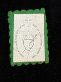 Antique Green Scapular of the Immaculate Heart of Mary | German Catholic Devotional