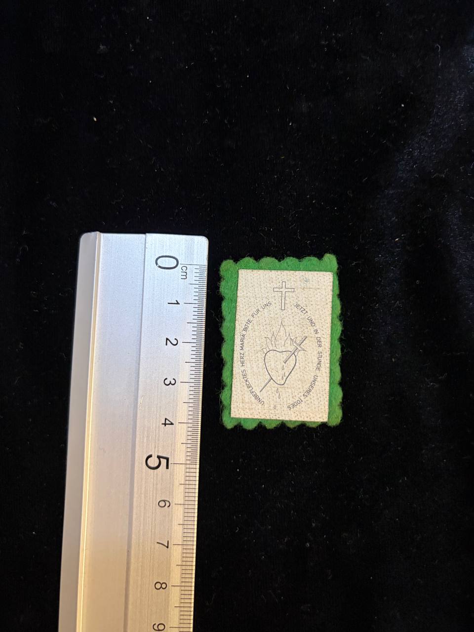 Antique Green Scapular of the Immaculate Heart of Mary | German Catholic Devotional