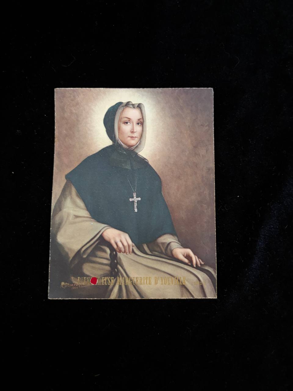 Rare 1959 Relic Card of Blessed Marguerite d’Youville | Original Catholic Devotional Card
